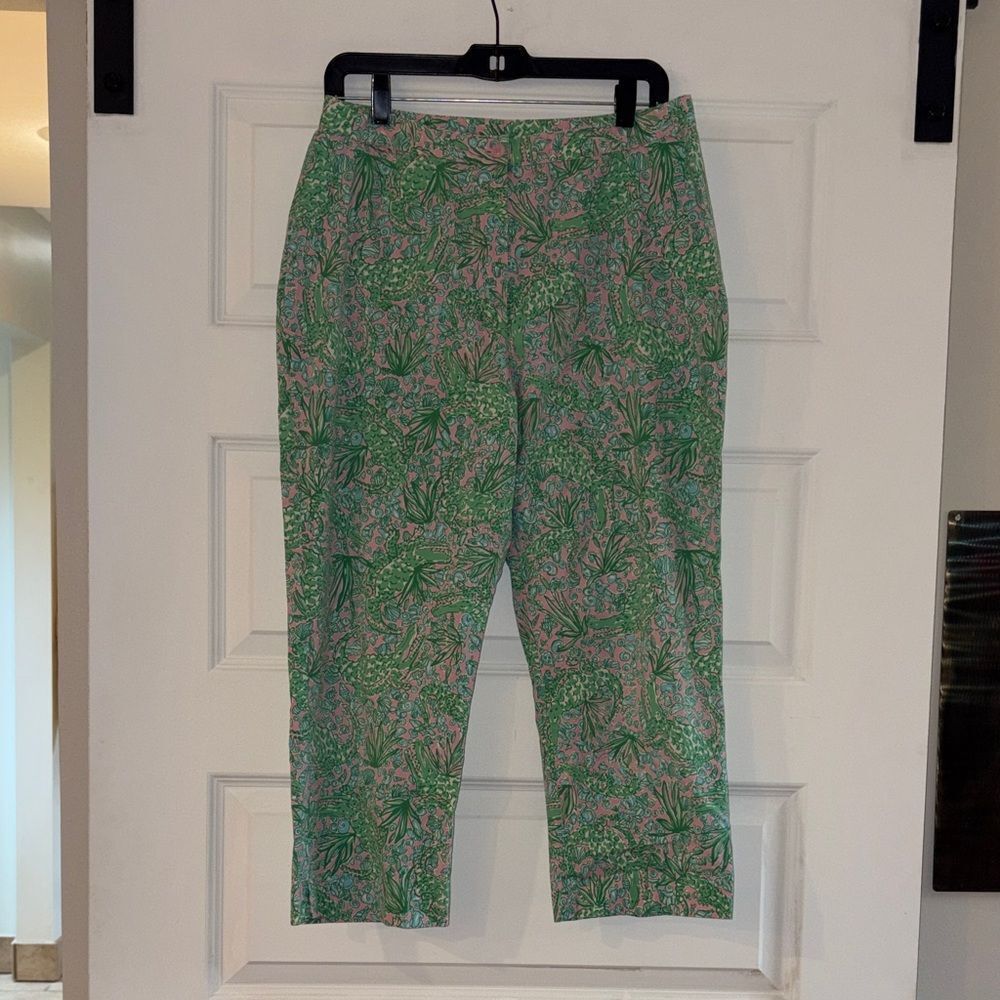 Lilly Pulitzer White Label Rare Vintage See Ya Later Alligator Print Crop Pants